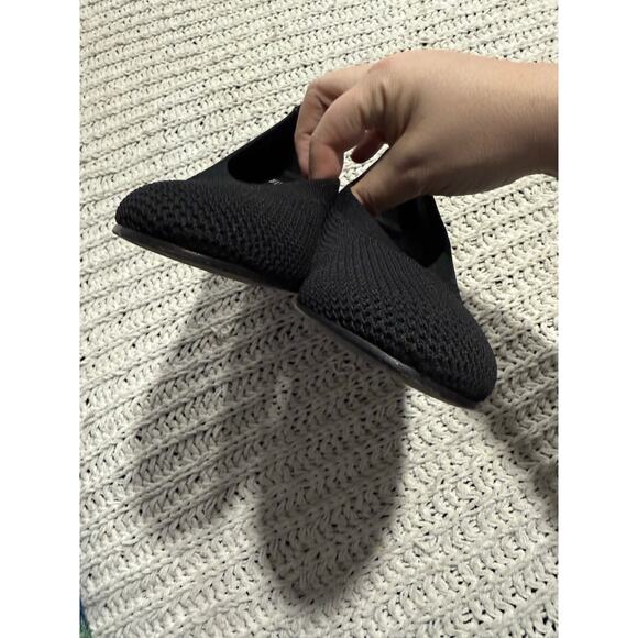 Eileen Fisher Knit Slip On Ballet Shoes Flats Textile Leather Womens 8.5 Black - Picture 6 of 9